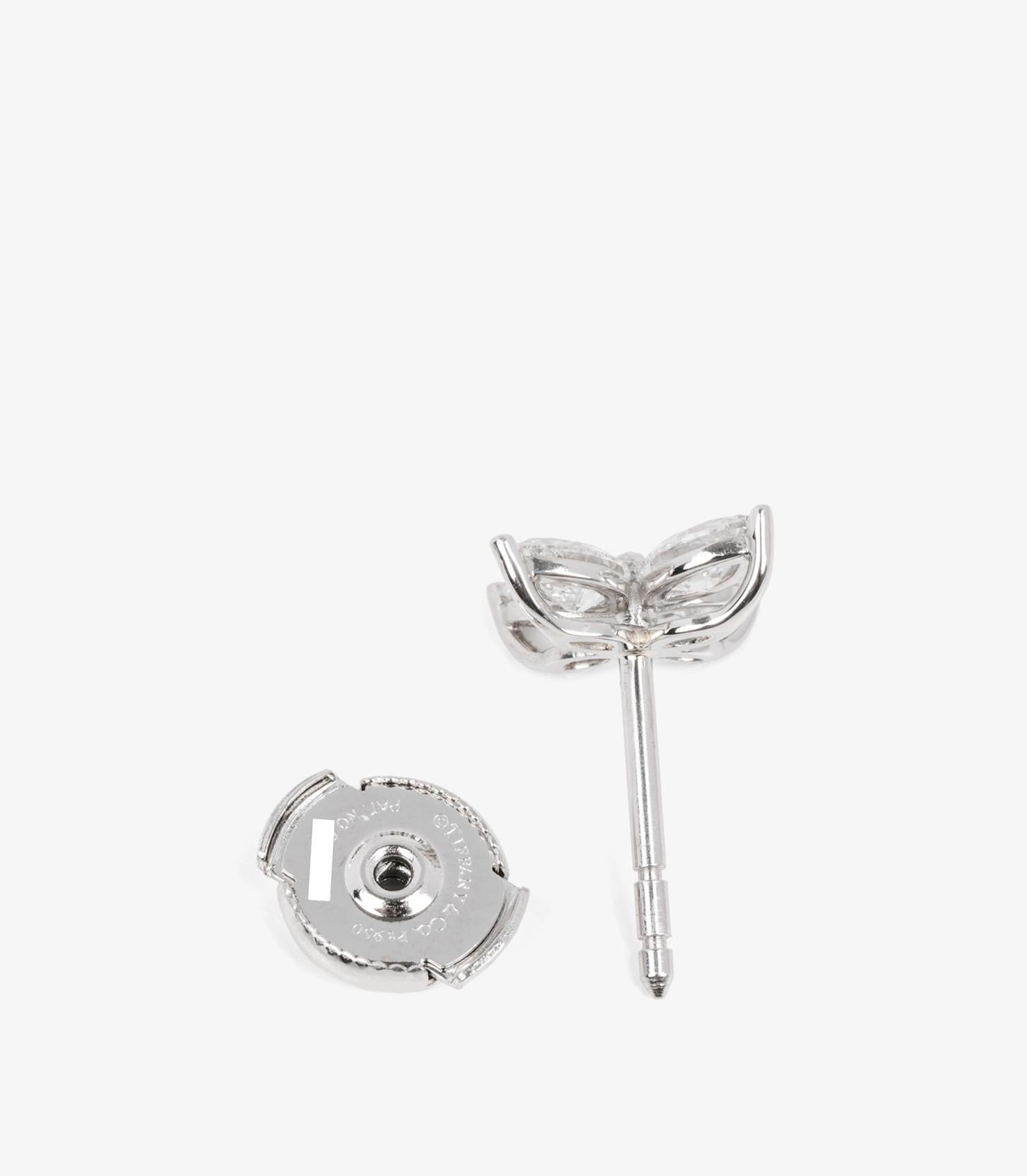 Tiffany & Co. Boucles d'oreilles Victoria en platine avec diamant taille Marquise en vente 2