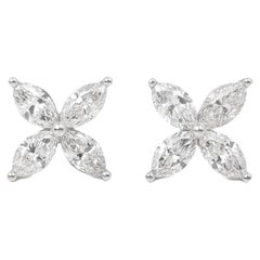 Tiffany & Co. Boucles d'oreilles Victoria en platine avec diamant taille Marquise