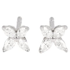 Tiffany & Co. Marquise Cut Diamond Platinum Mini Victoria Earrings