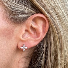 Tiffany & Co. Marquise Diamond Victoria Platinum Stud Earrings Medium Size