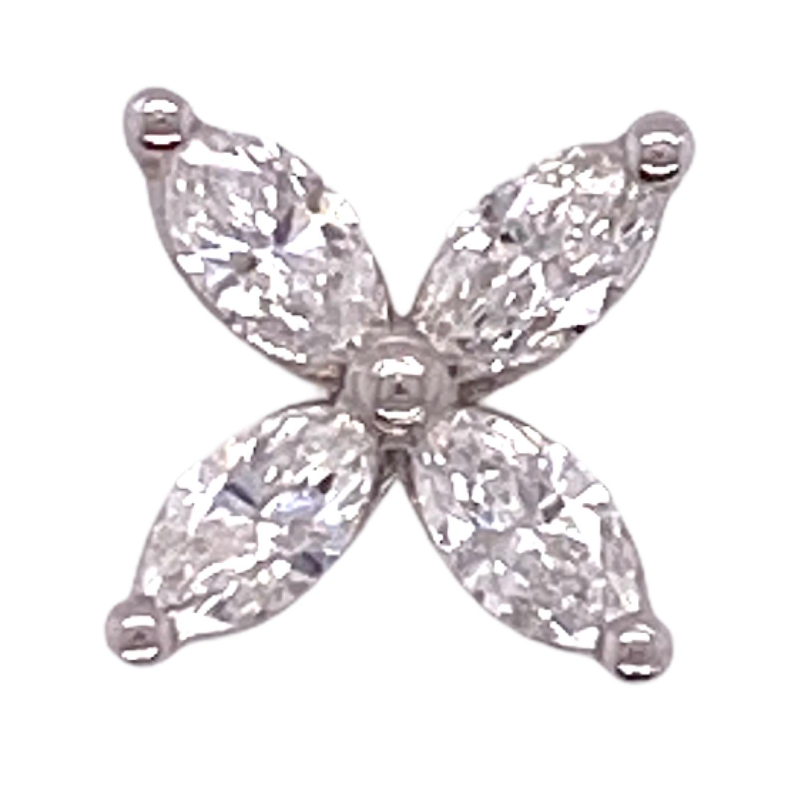 Modern Tiffany & Co. Marquise Diamond Victoria Platinum Stud Earrings Medium Size