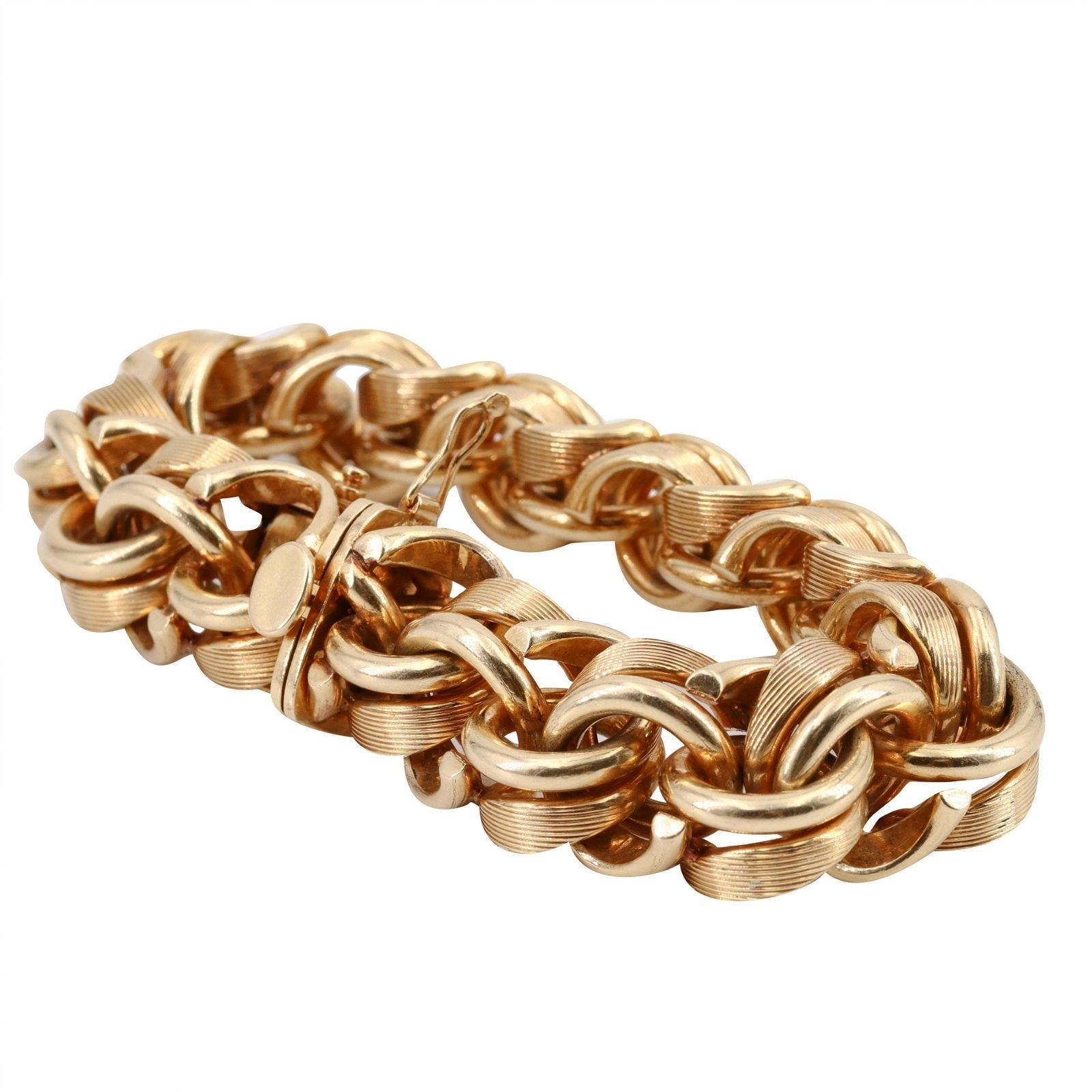Tiffany & Co. Massive Retro 14k yellow Gold Bracelet Weighing 187.4 gr For Sale 6