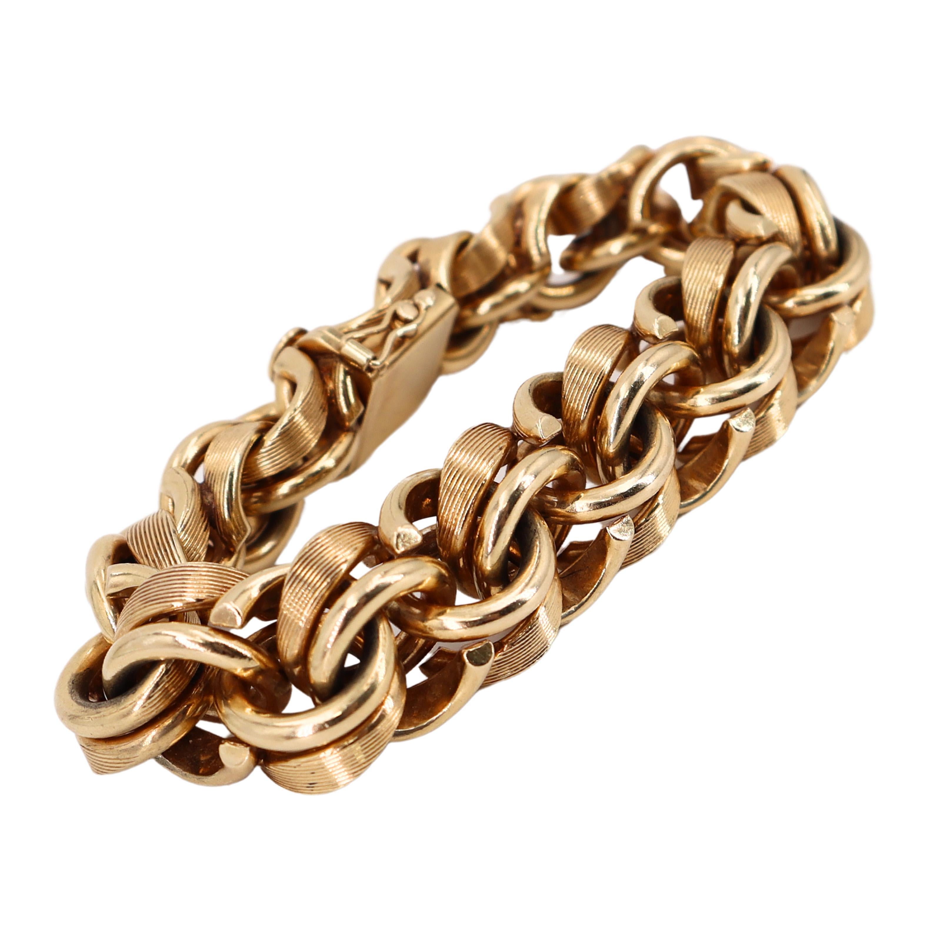 Tiffany & Co. Massive Retro 14k yellow Gold Bracelet Weighing 187.4 gr For Sale 7