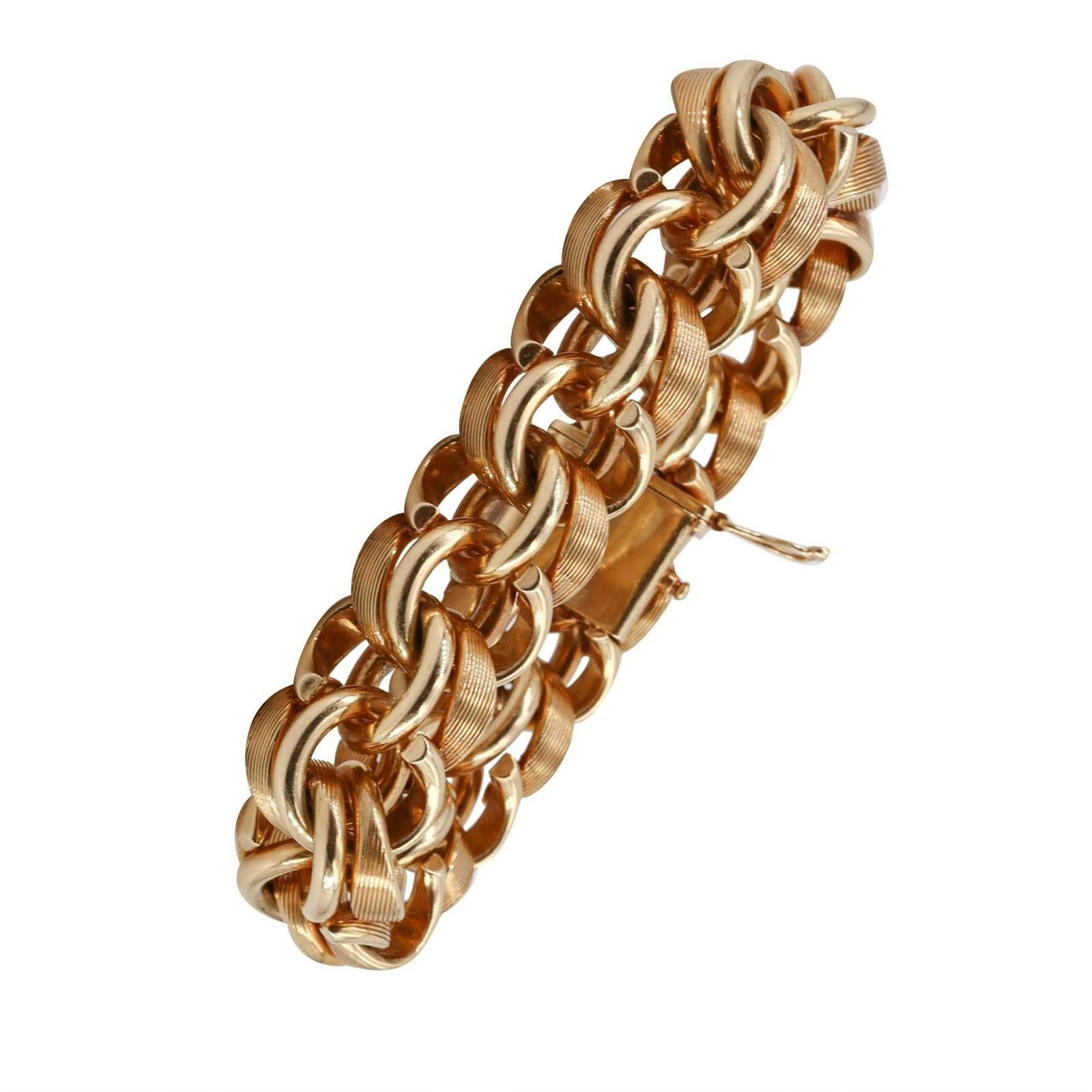 Tiffany & Co. Massive Retro 14k yellow Gold Bracelet Weighing 187.4 gr In Excellent Condition For Sale In Aventura, FL