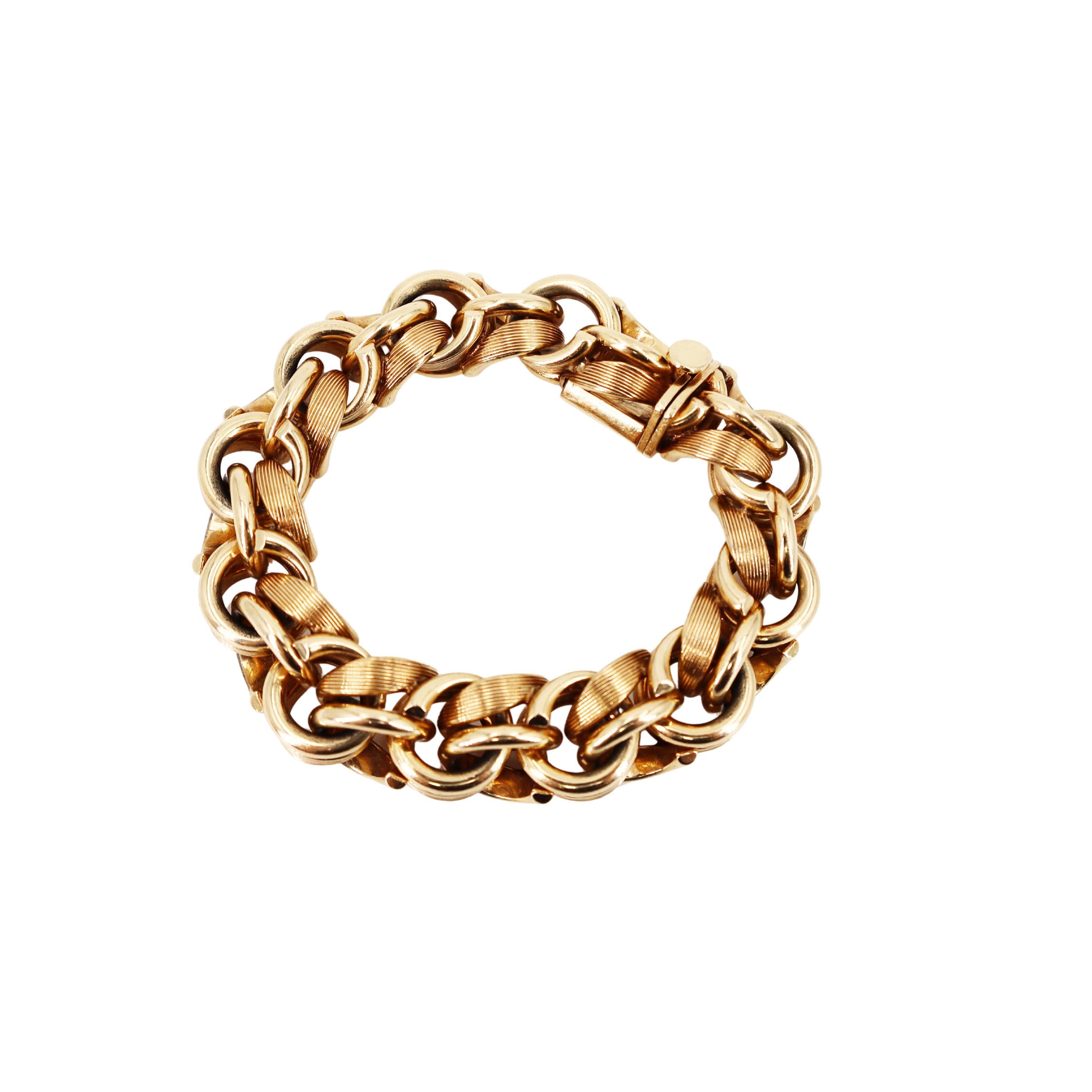 Tiffany & Co. Massive Retro 14k yellow Gold Bracelet Weighing 187.4 gr For Sale 1