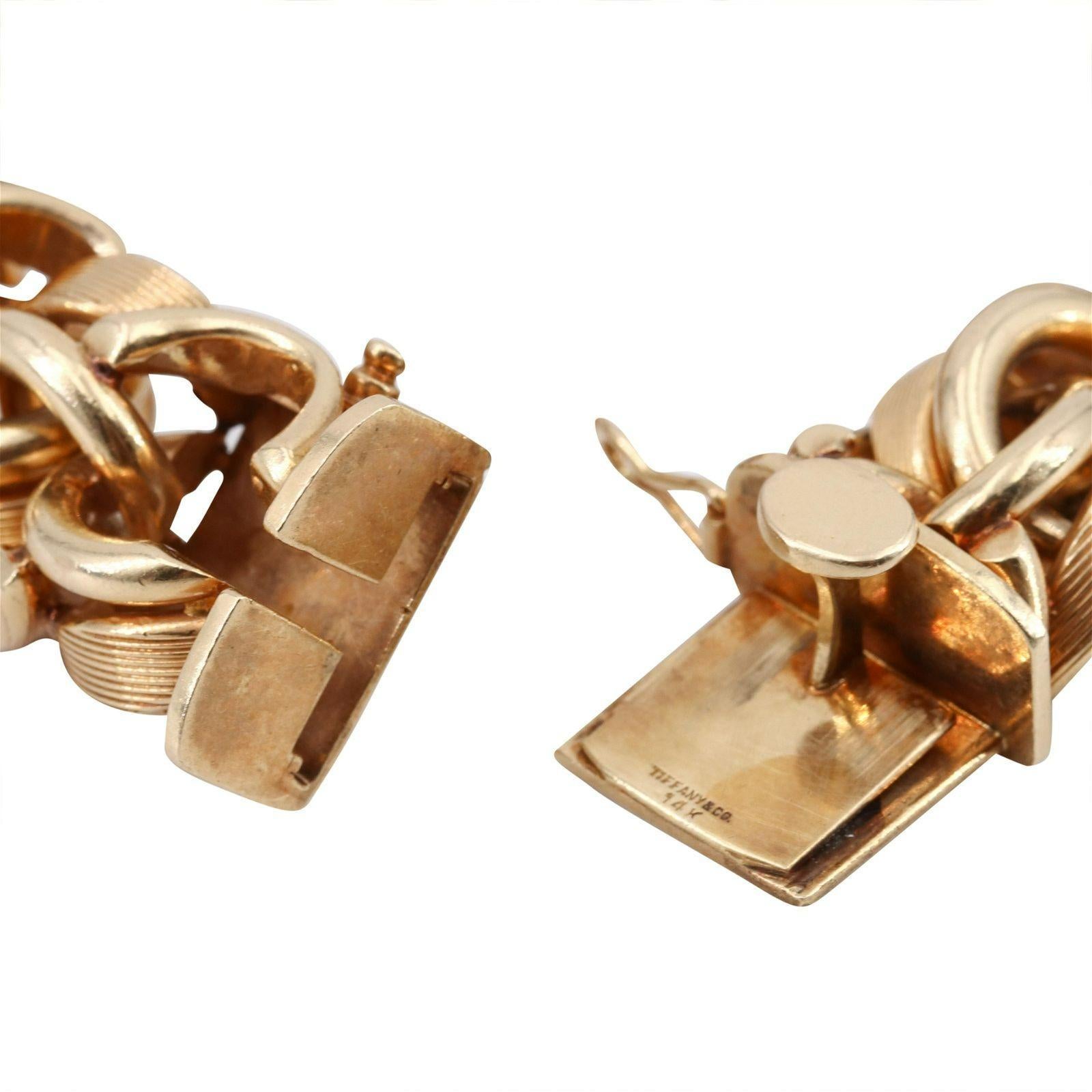 Tiffany & Co. Massive Retro 14k yellow Gold Bracelet Weighing 187.4 gr For Sale 3
