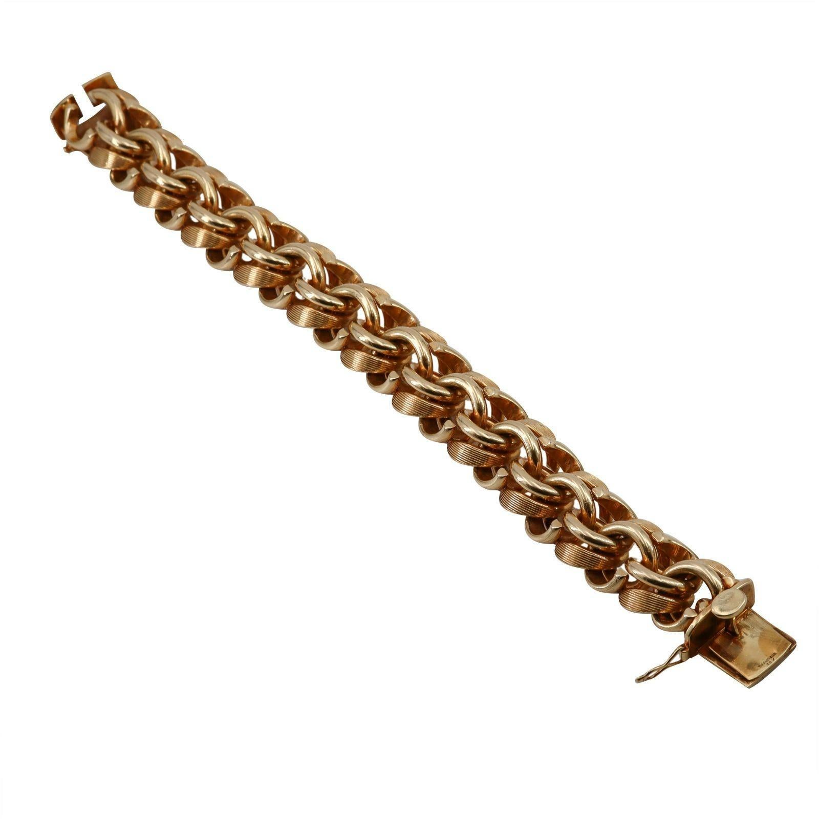 Tiffany & Co. Massive Retro 14k yellow Gold Bracelet Weighing 187.4 gr For Sale 4