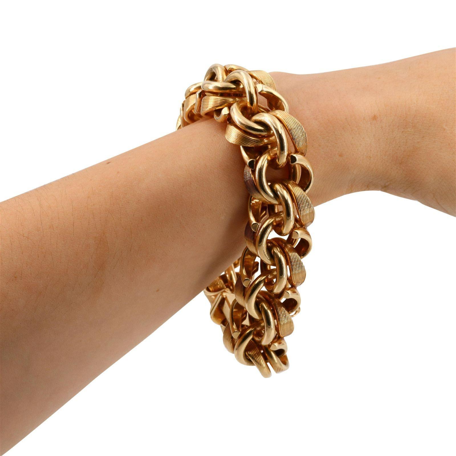 Tiffany & Co. Massive Retro 14k yellow Gold Bracelet Weighing 187.4 gr For Sale 5