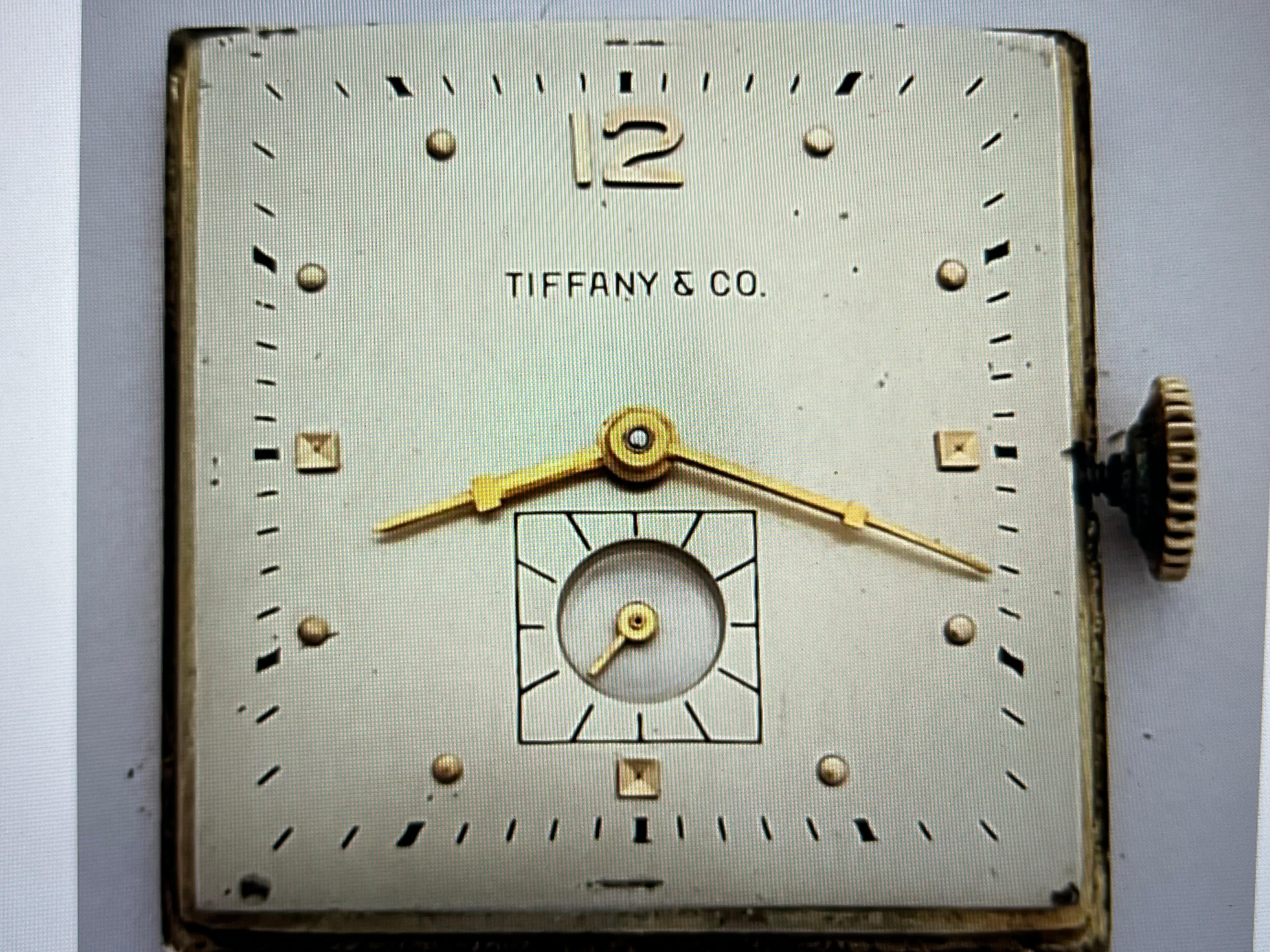 Tiffany & Co Mathey-Tissot 14k Gold Heavy Art Deco Flared Lug Mens Watch en vente 4
