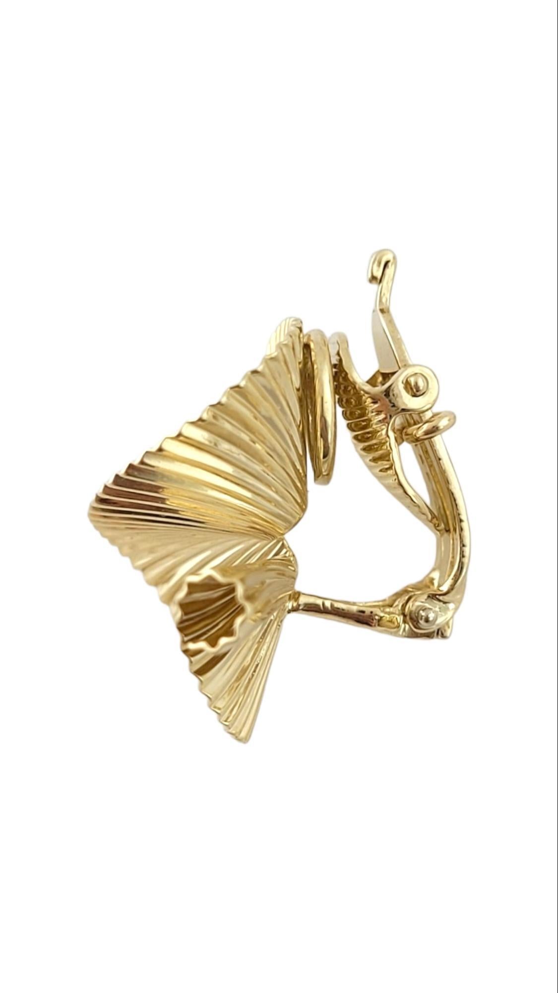 Women's Tiffany & Co McTeigue 14K Yellow Gold Swirl Ribbon Fan Clip On Earrings  #15207