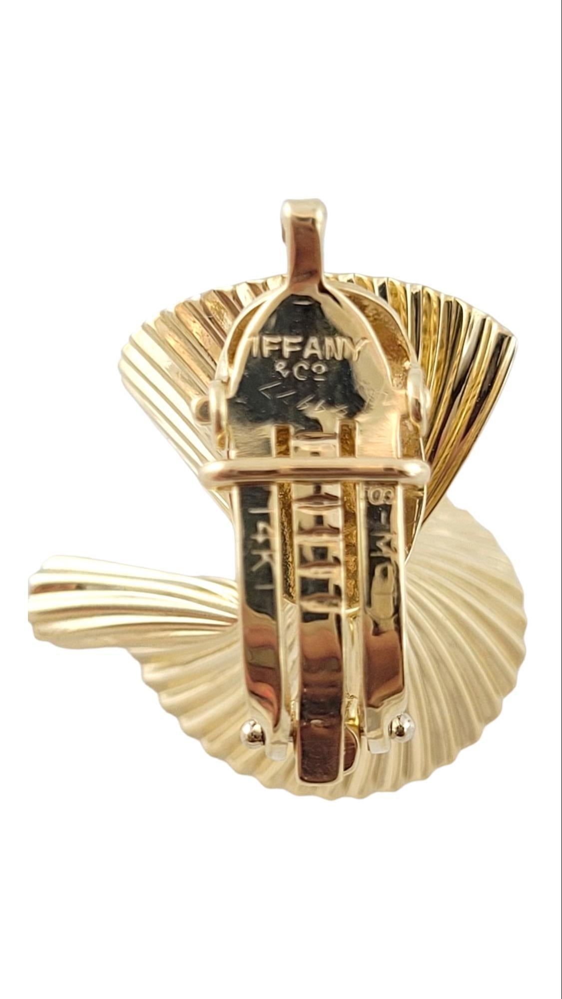Tiffany & Co McTeigue 14K Yellow Gold Swirl Ribbon Fan Clip On Earrings  #15207 2