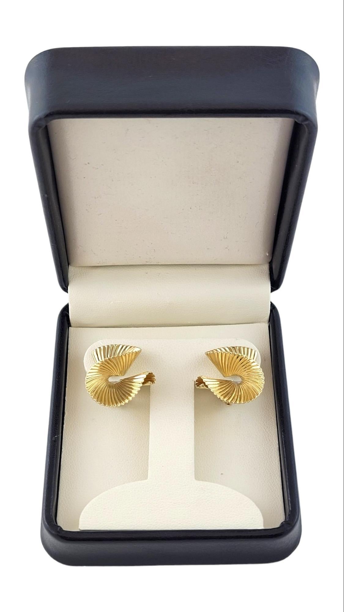 Tiffany & Co McTeigue 14K Yellow Gold Swirl Ribbon Fan Clip On Earrings  #15207 3