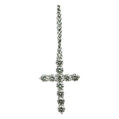 Tiffany & Co. Medium Diamond Cross Pendant in Platinum, .90 Carat