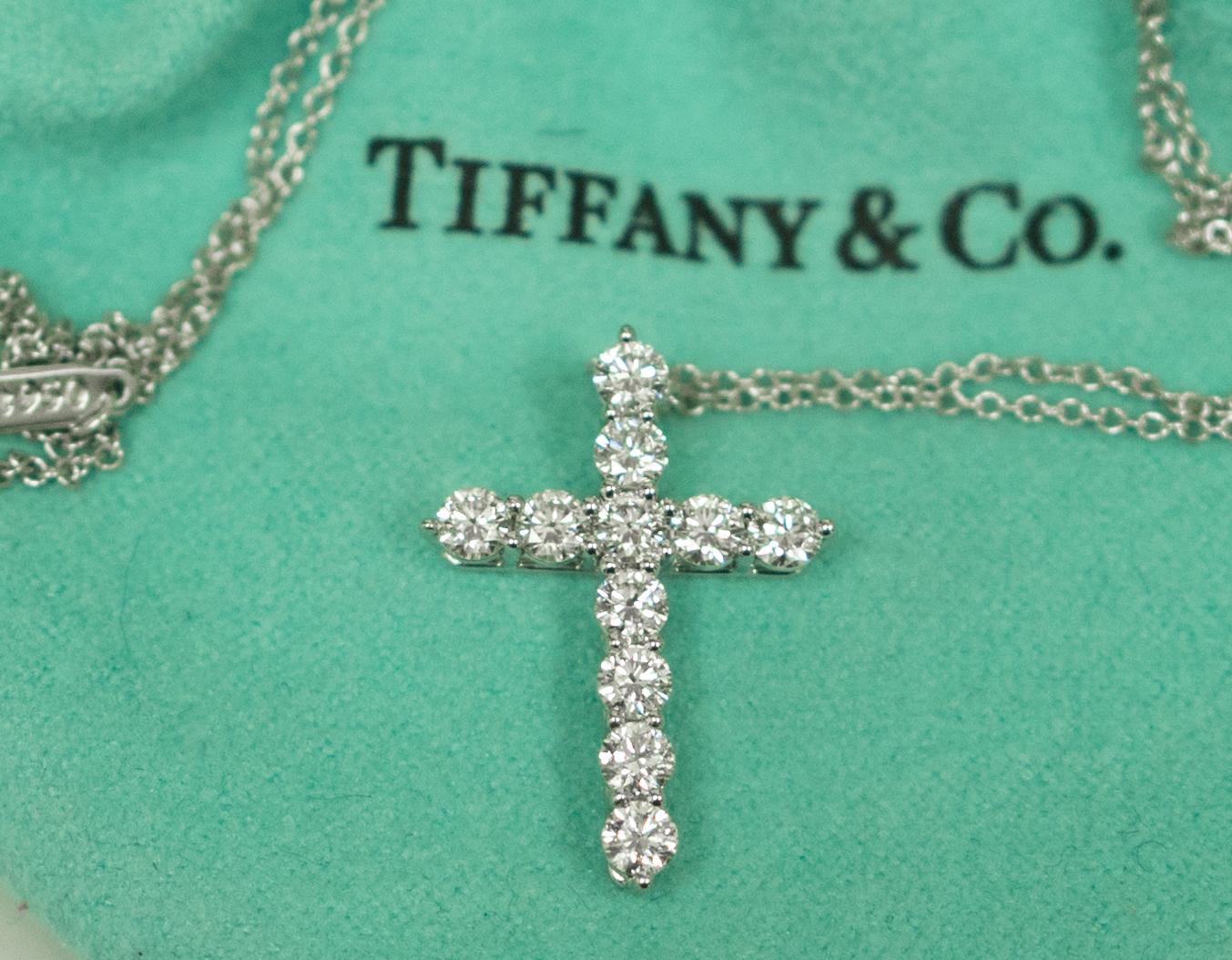 tiffany diamond cross necklaces