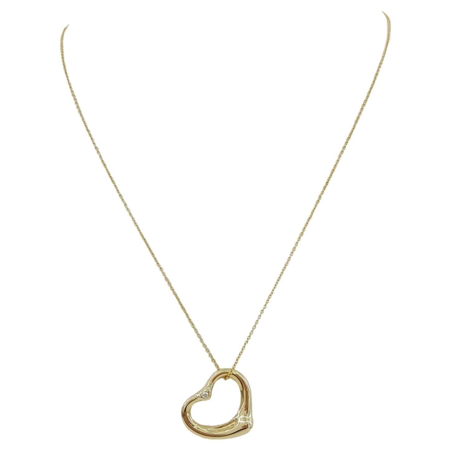 Modern Tiffany & Co. Medium Open Heart Pendant / Necklace For Sale