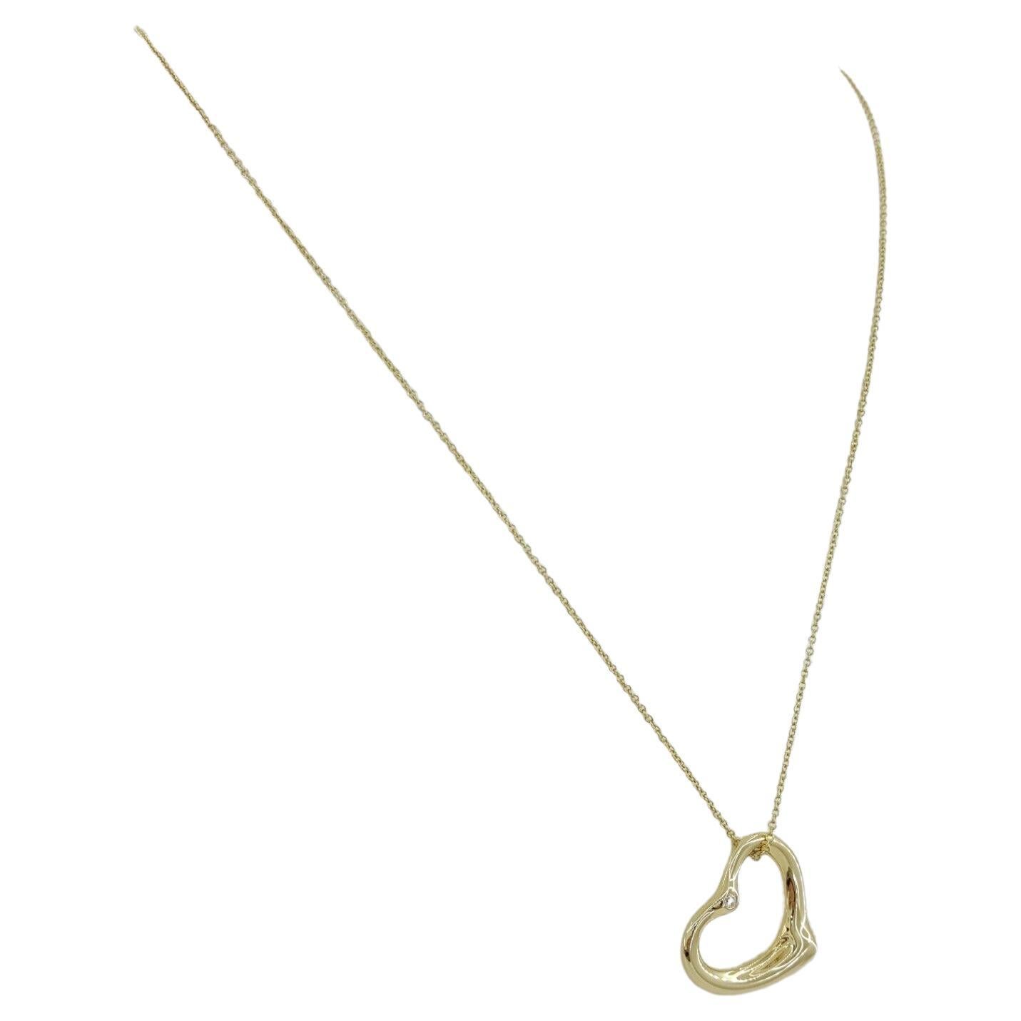 Tiffany & Co. Medium Open Heart Anhänger / Halskette (Rundschliff) im Angebot
