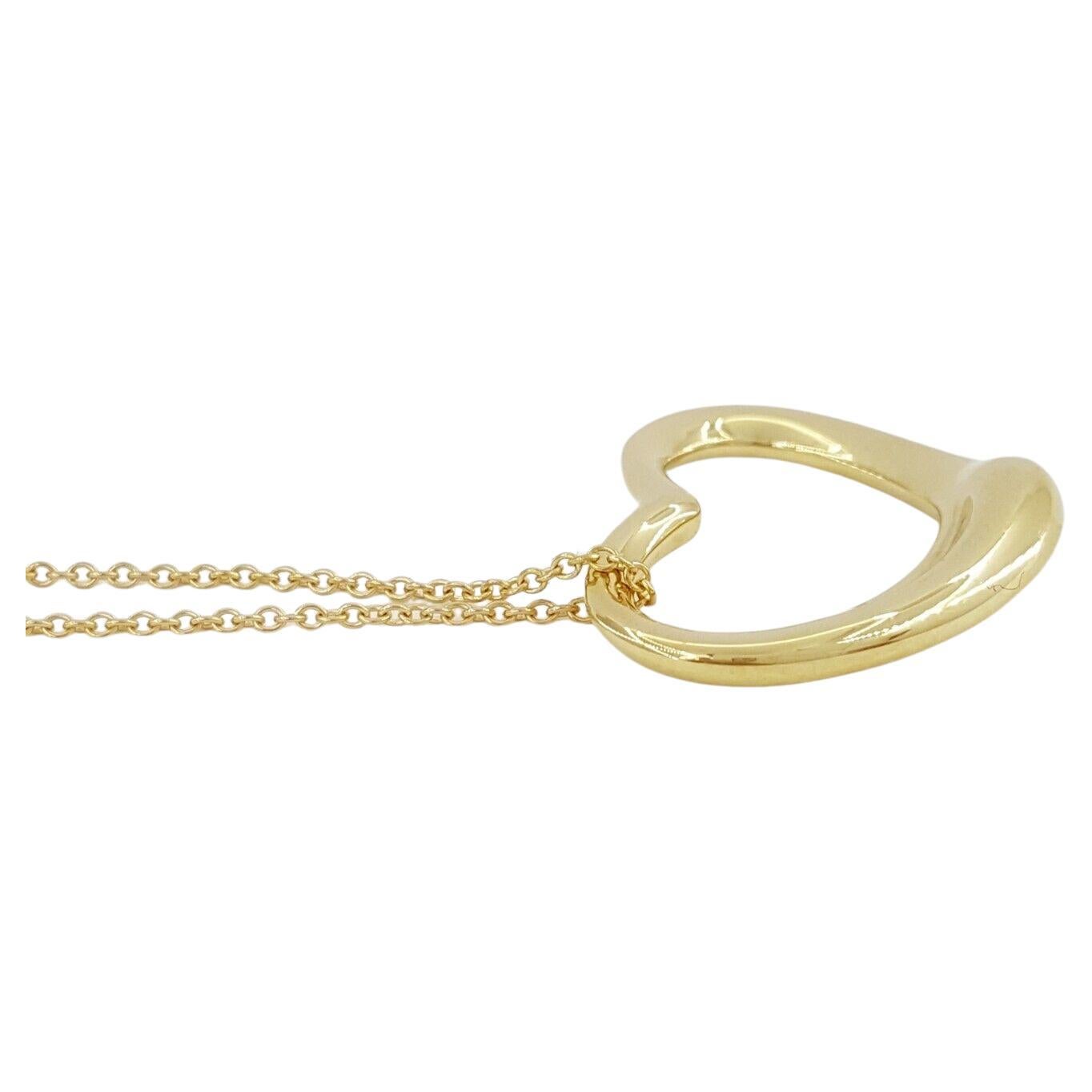 Tiffany & Co. 18K Yellow Gold Medium Open Heart Pendant / Necklace.

