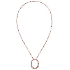 Tiffany & Co Medium Tiffany Lock Pendant Rose Gold with Pavé Diamonds