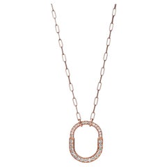 Tiffany & Co Medium Tiffany Lock Pendant Rose Gold with Pavé Diamonds