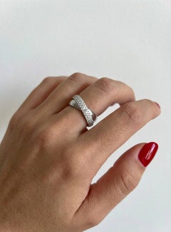 Tiffany & Co. Melody Diamond Double Band Ring in 18K White Gold