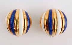 Tiffany & Co. Melon Shaped EnamelEarrings