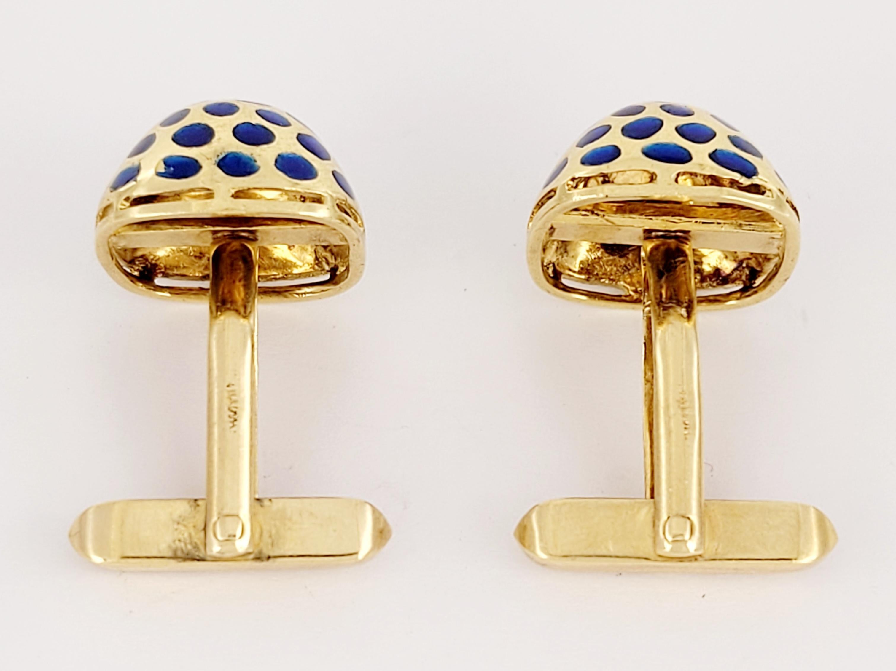 Tiffany & Co. Boutons de manchette champignons en or jaune 18 carats en vente 1