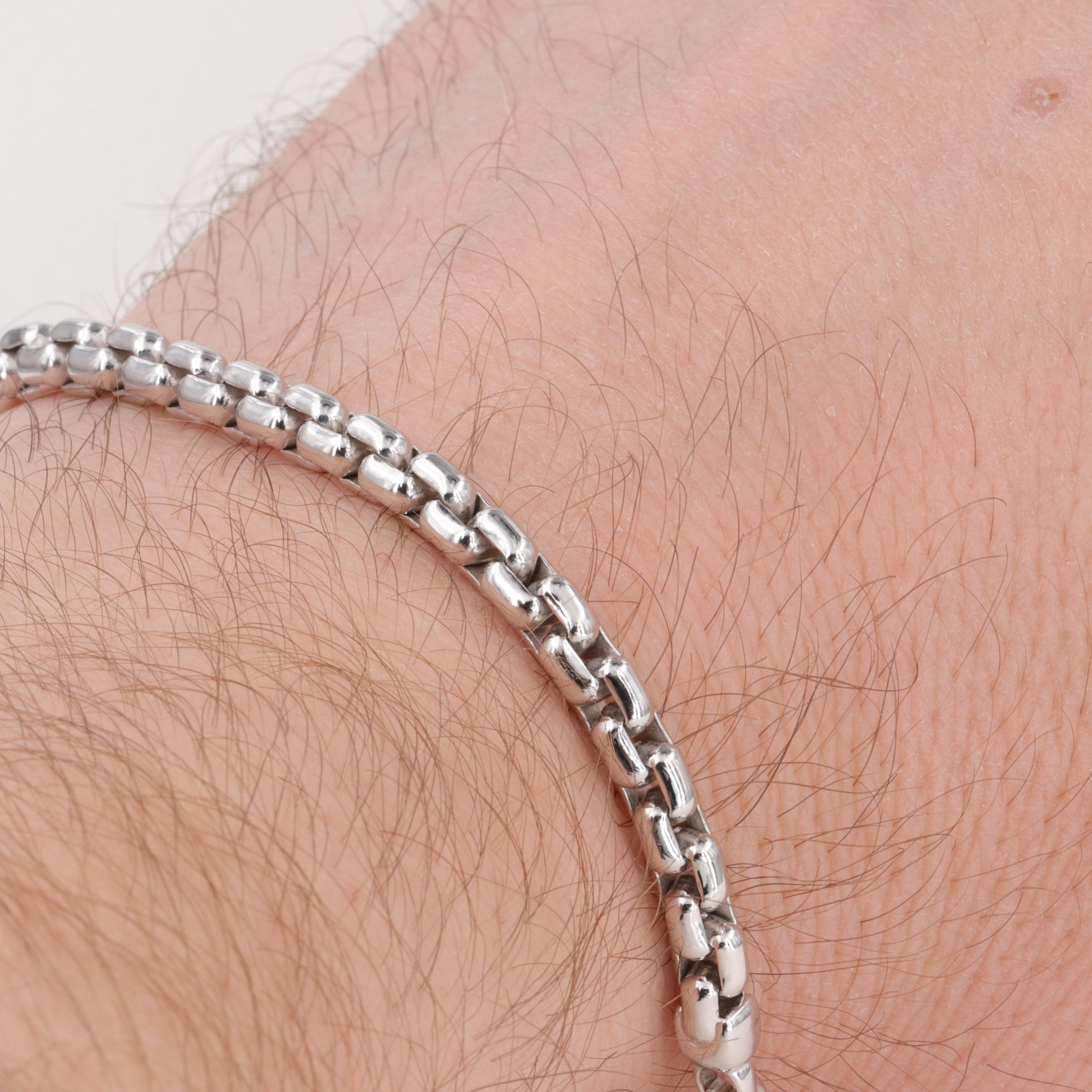 Tiffany & Co. Men's 18 Karat White Gold Box Link Bracelet 1