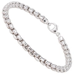 Tiffany & Co. Men's 18 Karat White Gold Box Link Bracelet
