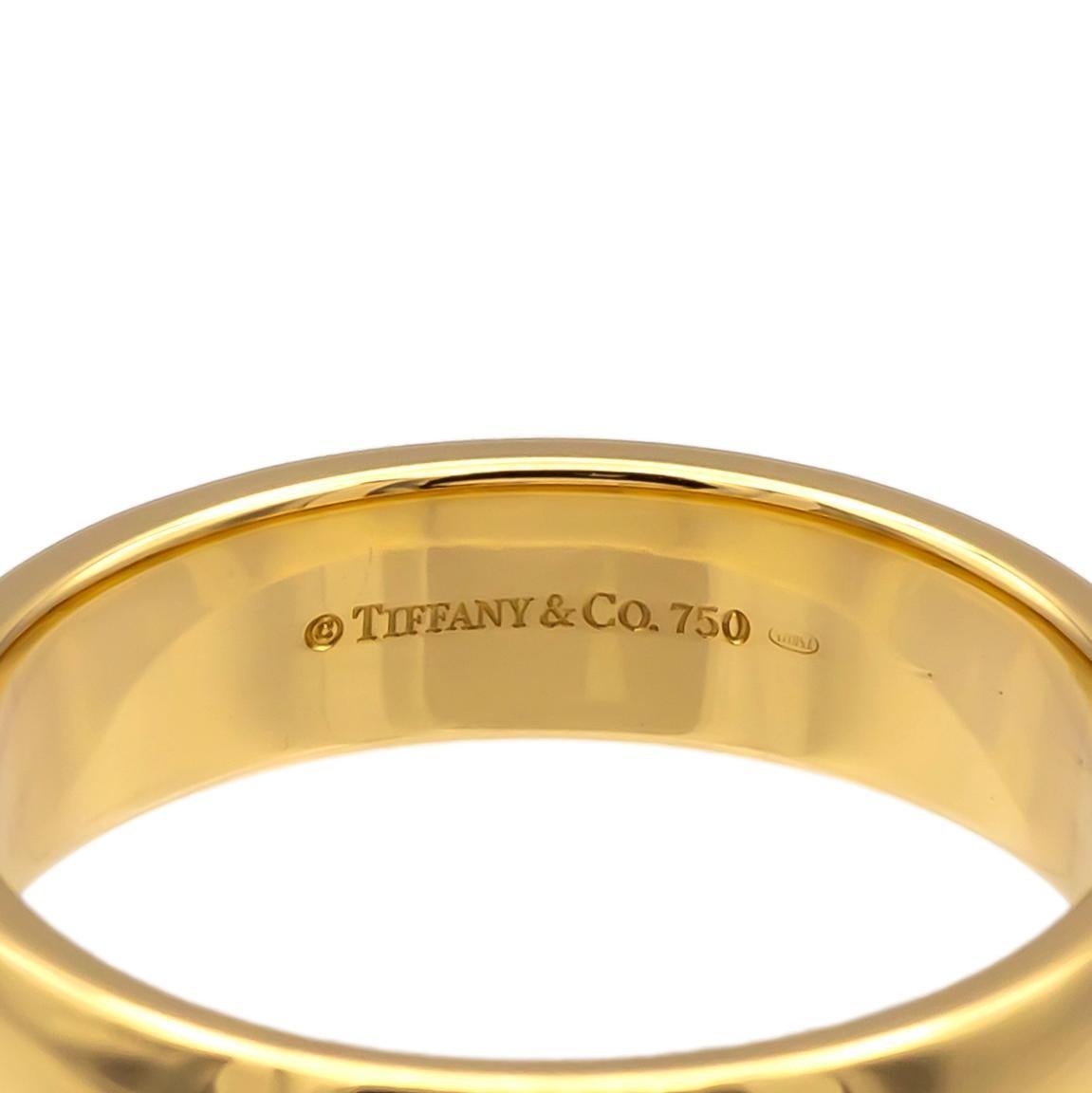 Tiffany & Co. Alianza de boda para siempre de hombre, oro amarillo de 18 quilates, talla 10 4