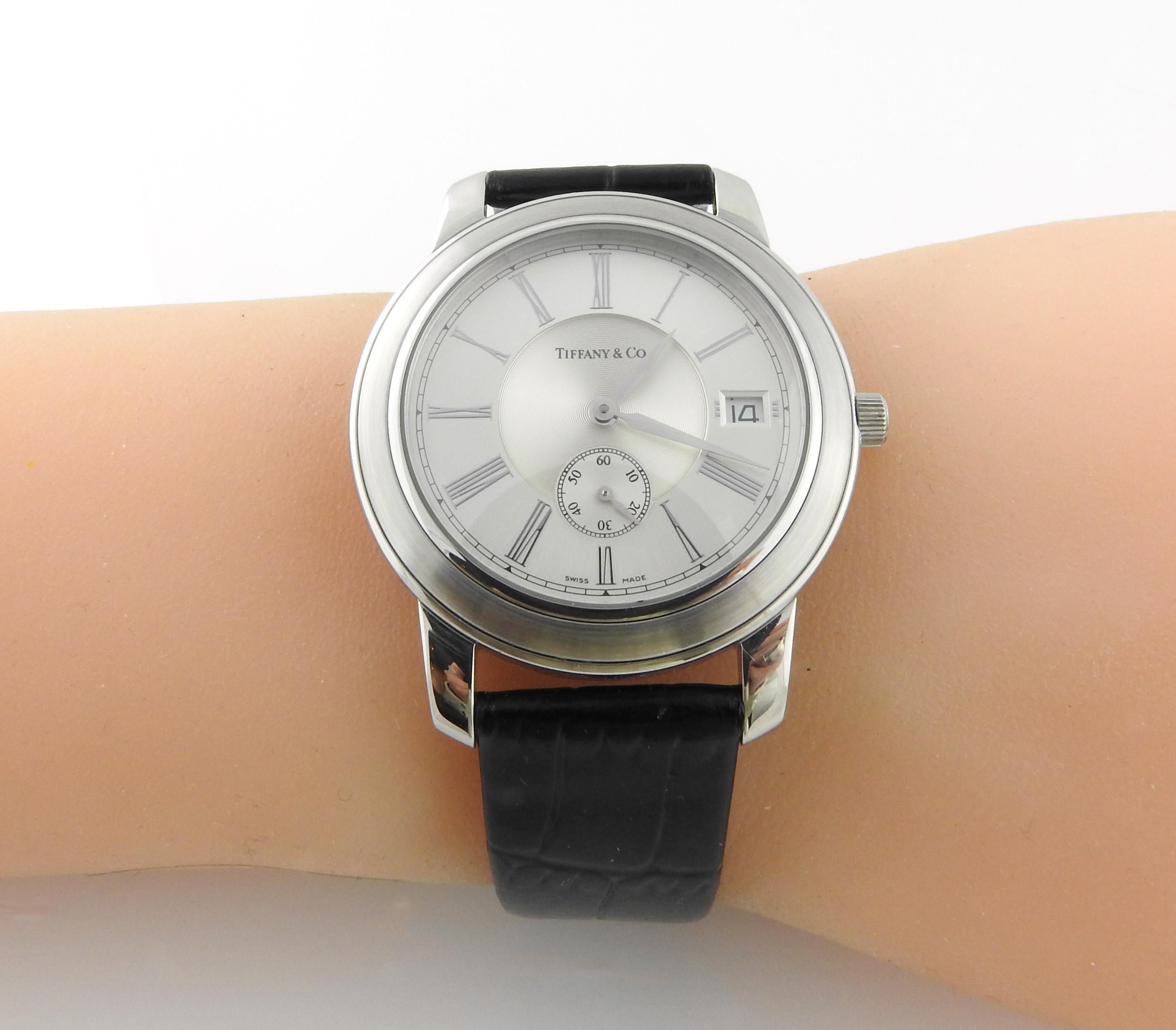 Tiffany & Co. Men's Atlas Mark Round Stainless Watch Roman Silver Dial 4
