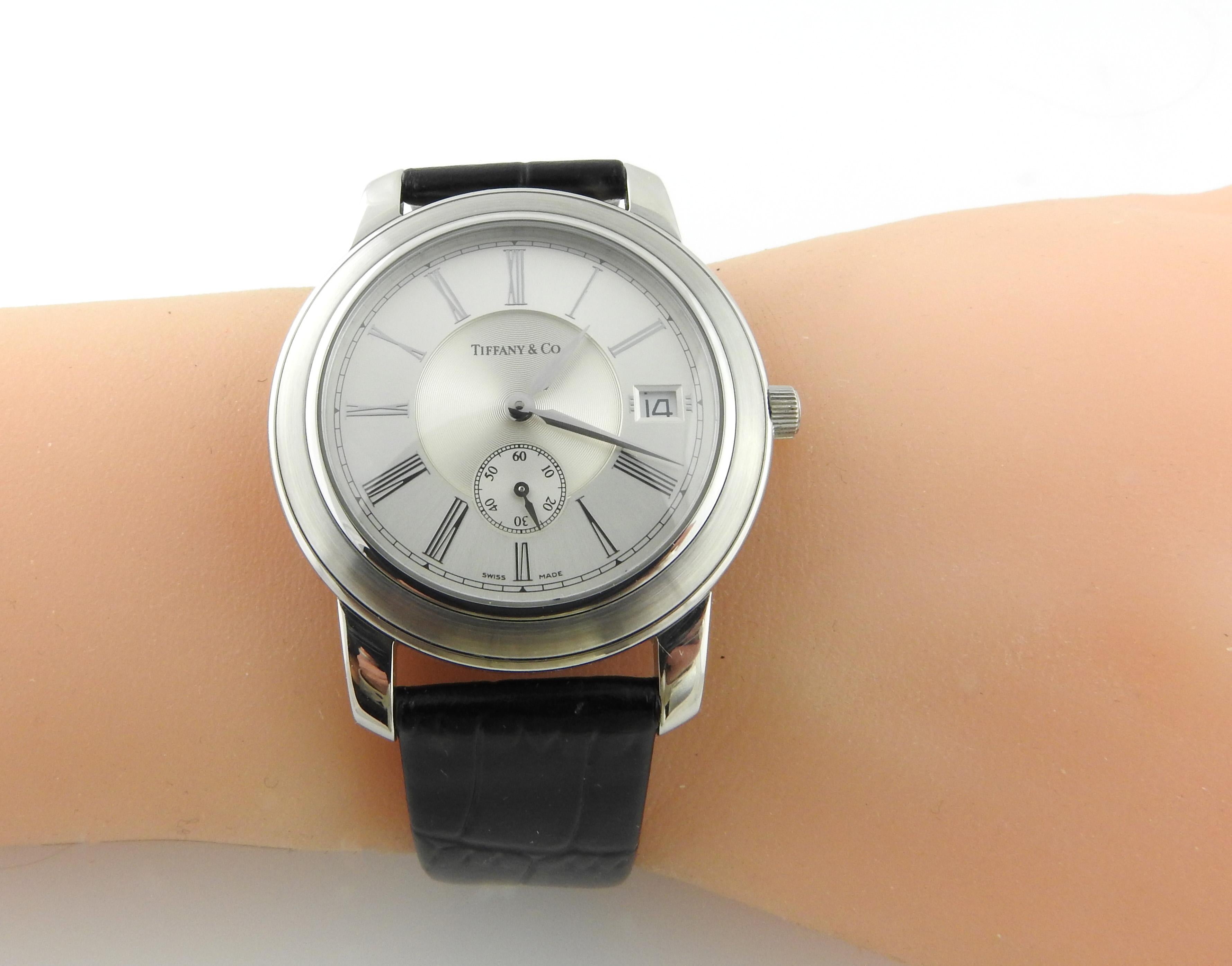 Tiffany & Co. Men's Atlas Mark Round Stainless Watch Roman Silver Dial 5