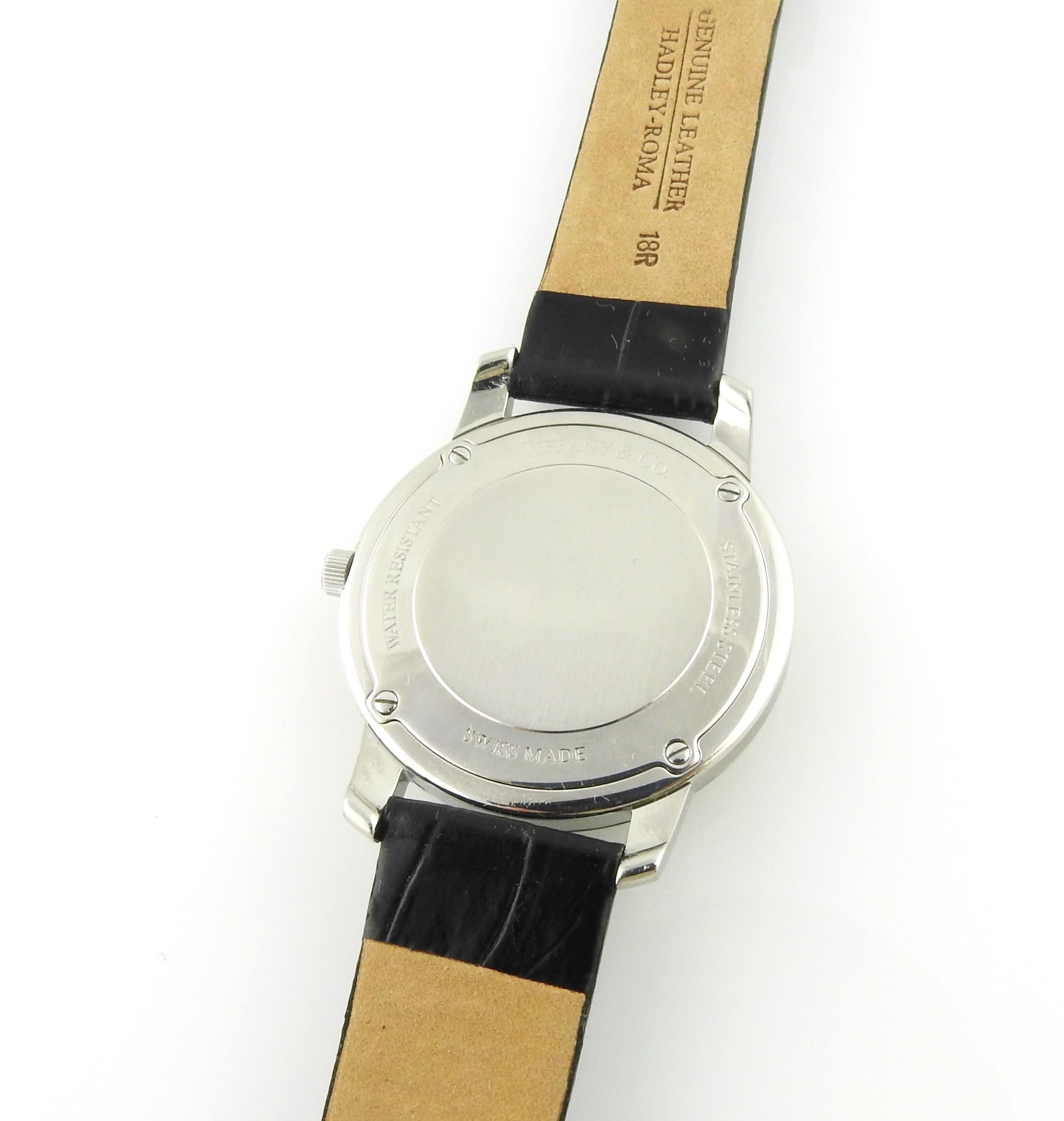 Tiffany & Co. Men's Atlas Mark Round Stainless Watch Roman Silver Dial 2