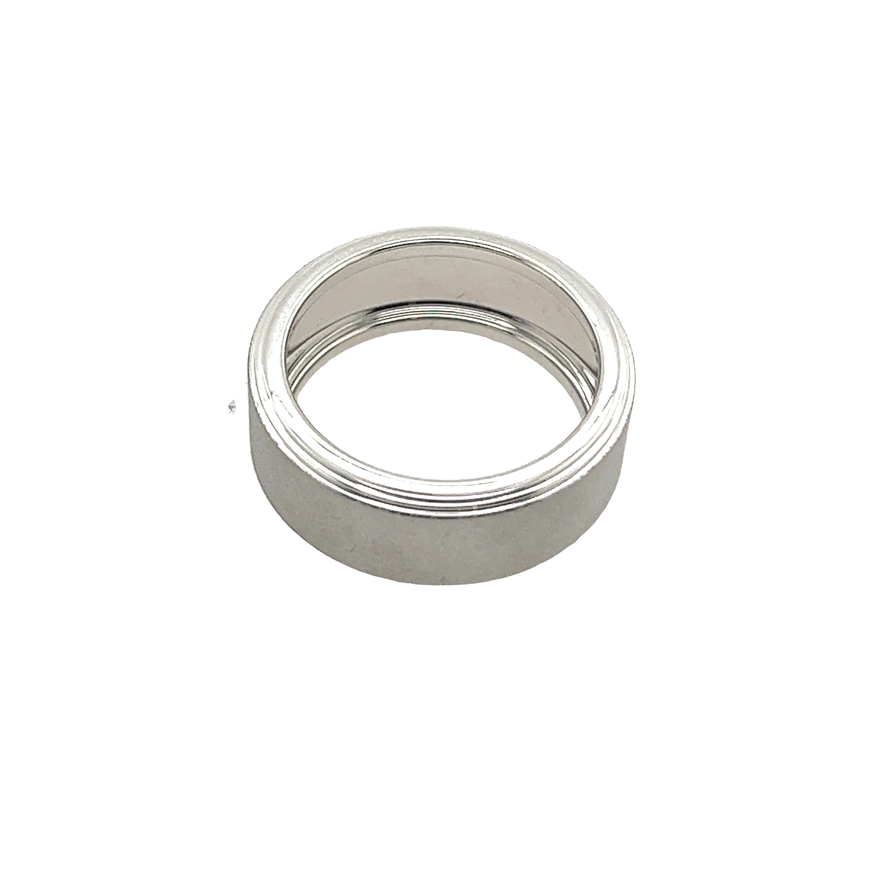Round Cut Tiffany & Co. Men's Century 18ct White Gold Ring set with 10 Round Diamonds For Sale