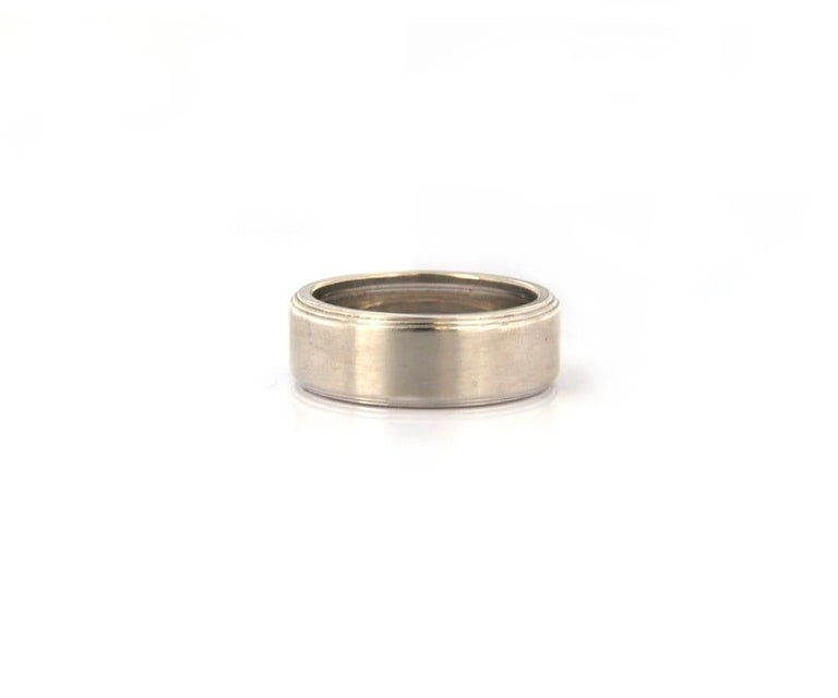 Tiffany and Co. Mens Century Wedding Band in 18K White Gold For Sale at