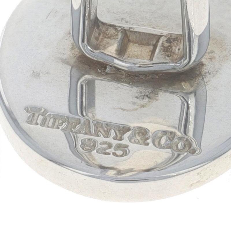 Tiffany & Co. Boutons de manchette ovales gravés en argent sterling 925 pour hommes en vente 1