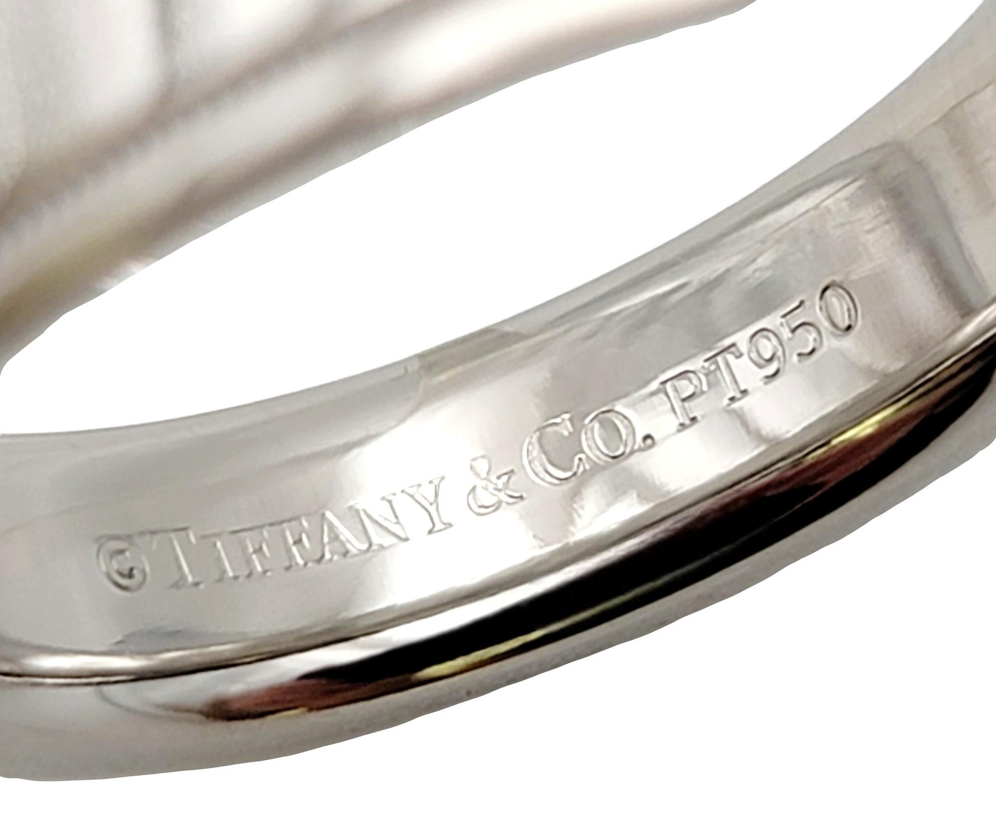 Tiffany & Co. Men's Double Milgrain Polished Platinum Wedding Band Ring For Sale 1
