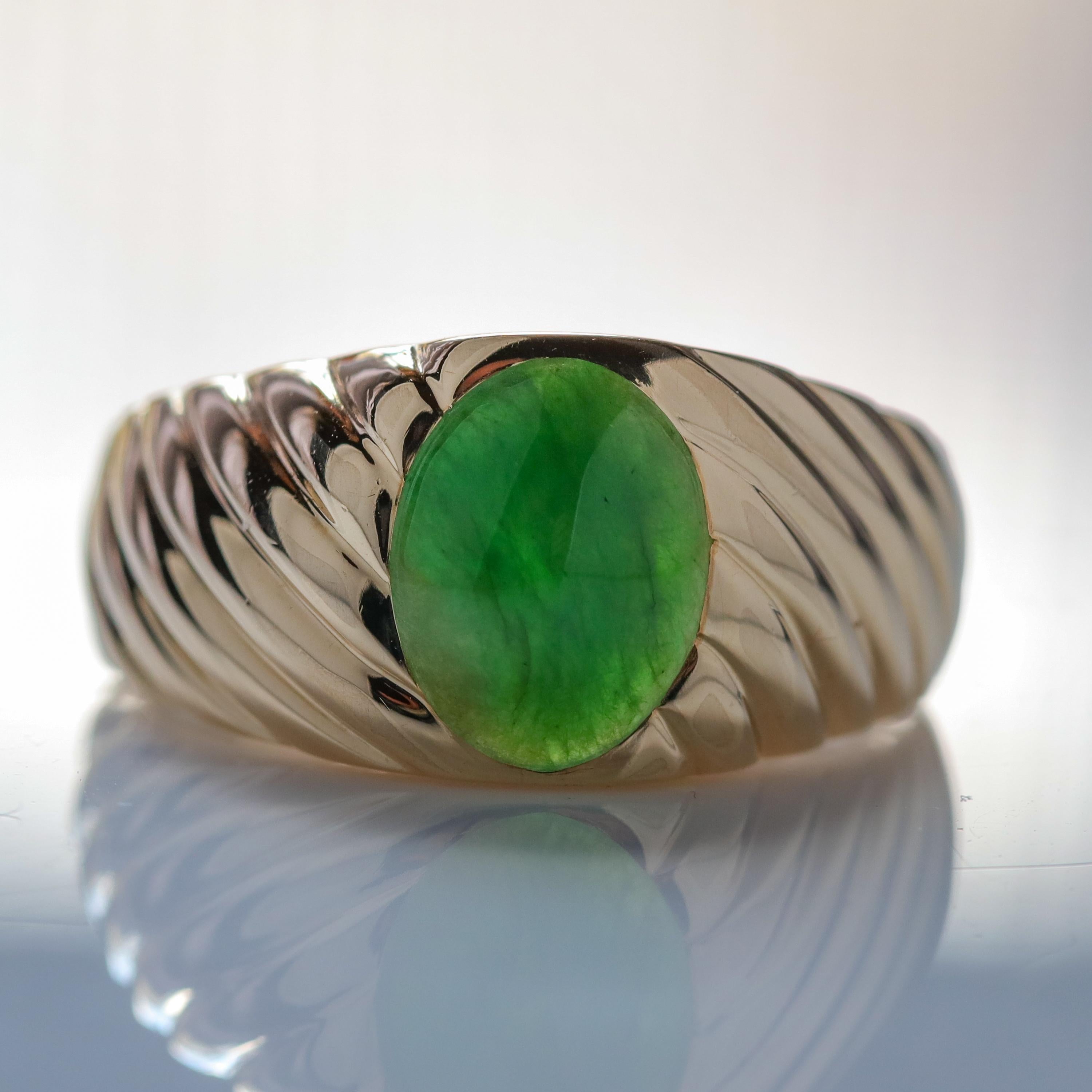 Tiffany & Co. Men's Jadeite Jade Ring GIA Certified 3