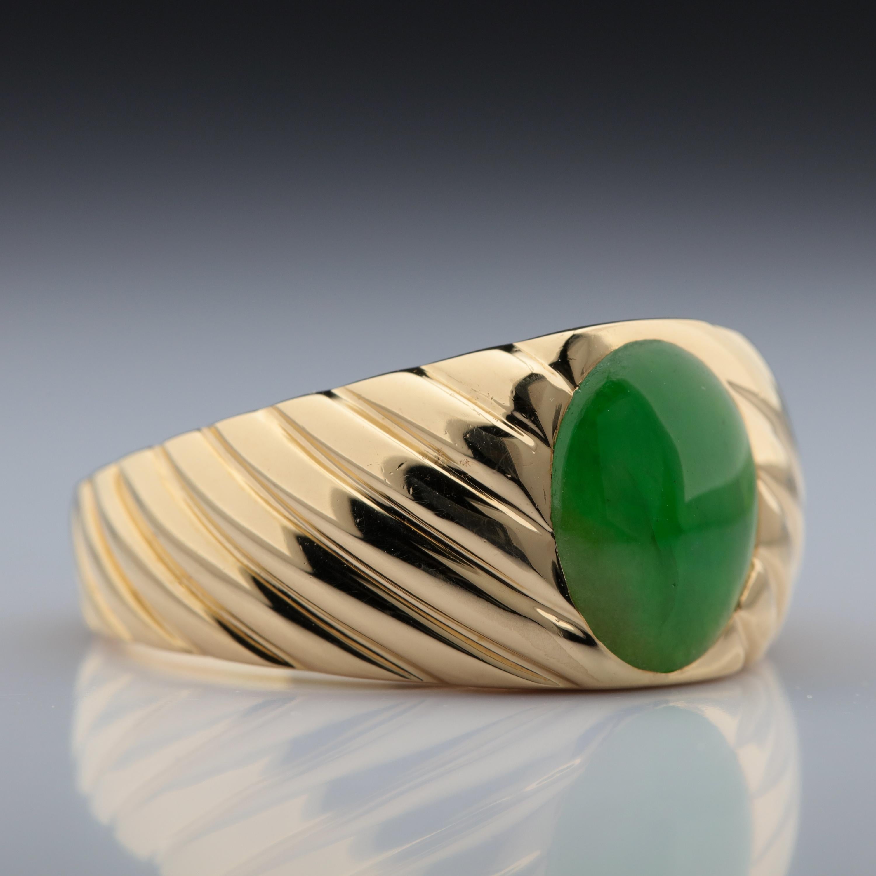 Contemporary Tiffany & Co. Men's Jadeite Jade Ring GIA Certified