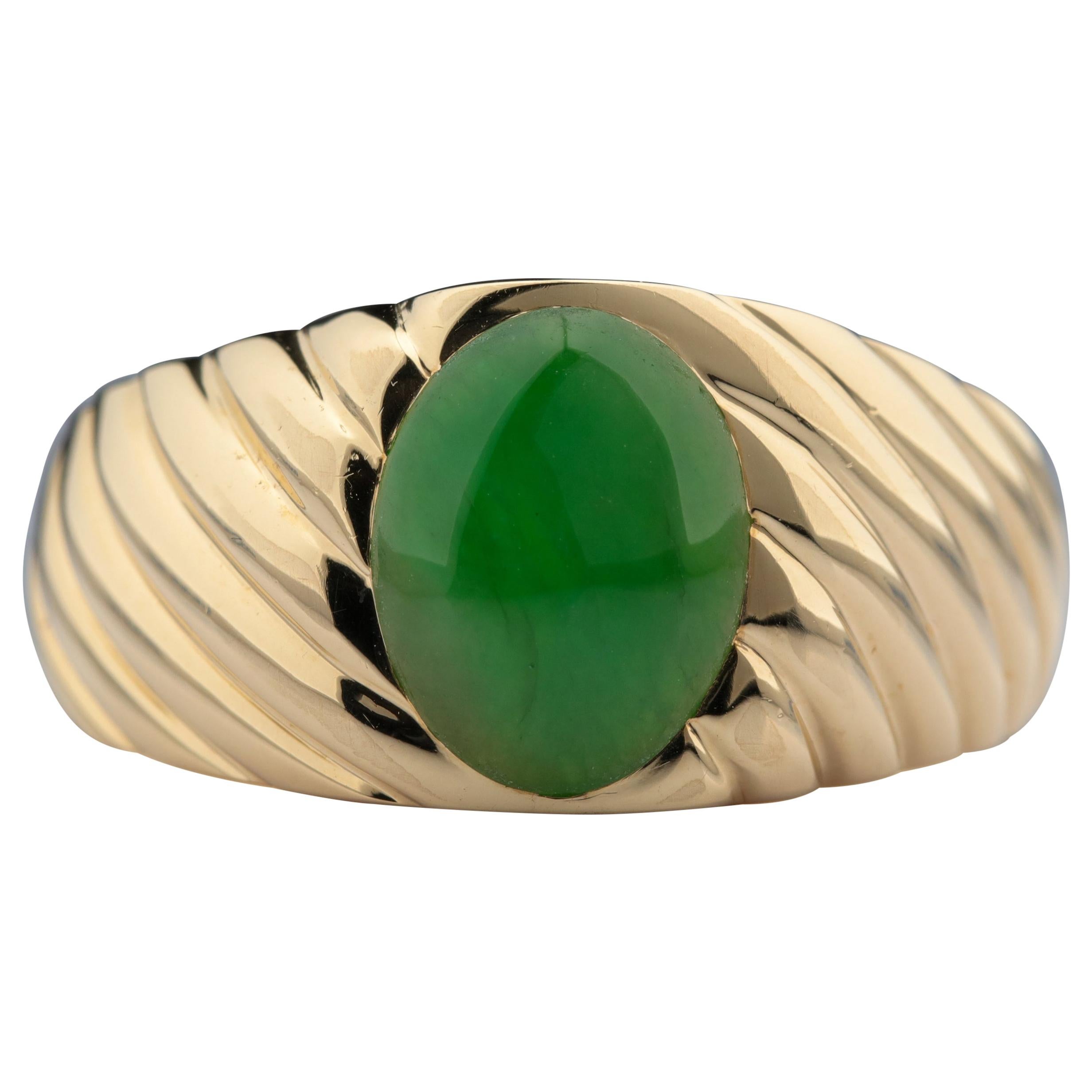 Tiffany & Co. Men's Jadeite Jade Ring GIA Certified
