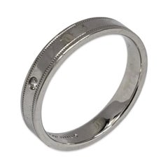 Tiffany & Co. Men’s Platinum Milgrain Band Ring Flush Diamond
