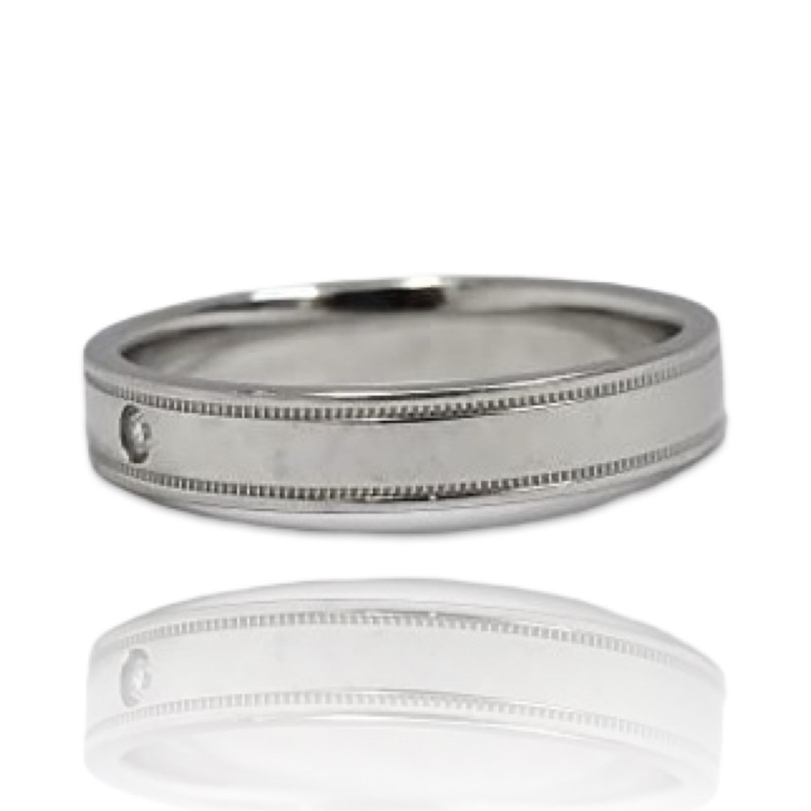 Tiffany & Co. Bague pour homme en platine à grains multiples avec diamant affleurant Bon état - En vente à Miami, FL