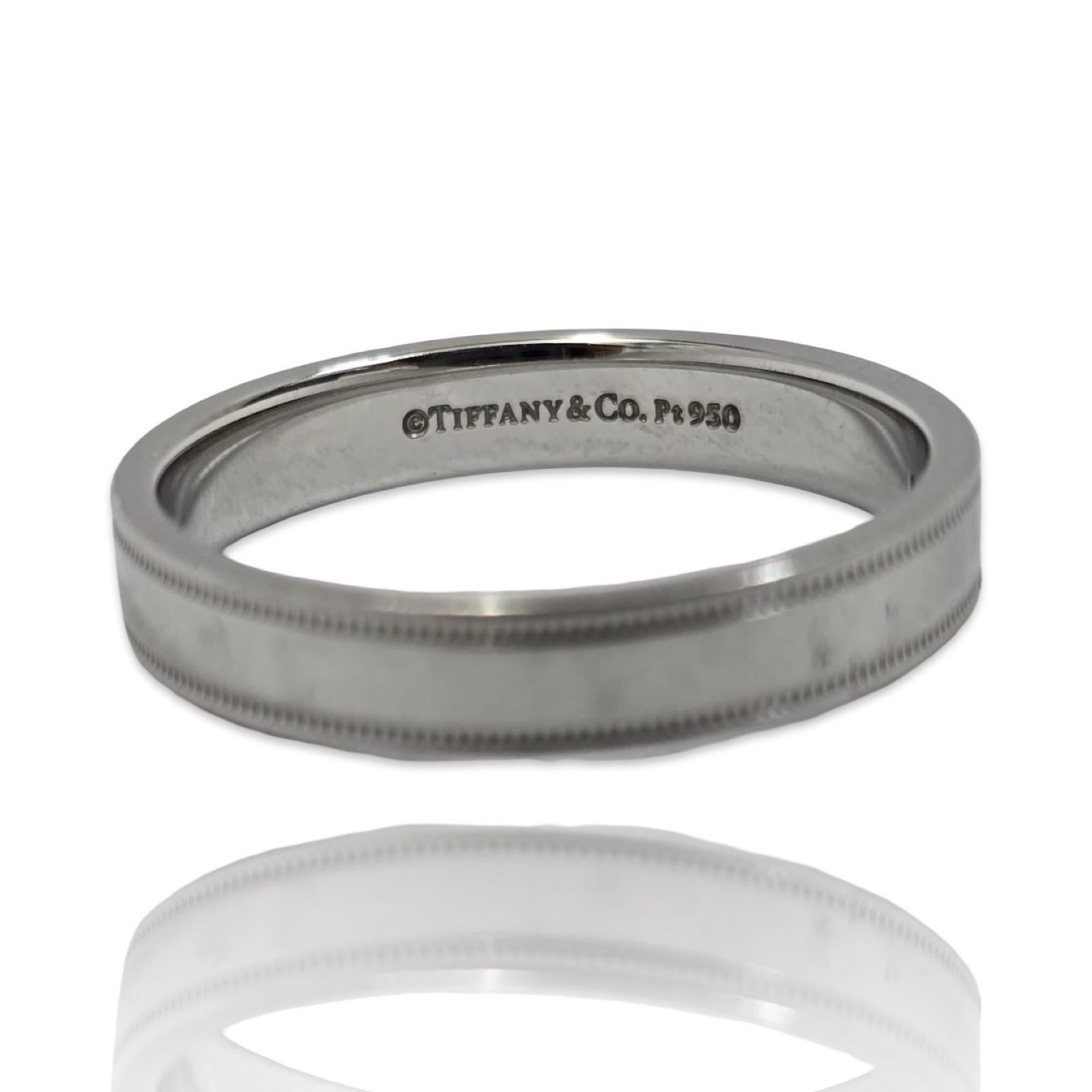 Tiffany & Co. Bague pour homme en platine à grains multiples avec diamant affleurant Pour hommes en vente