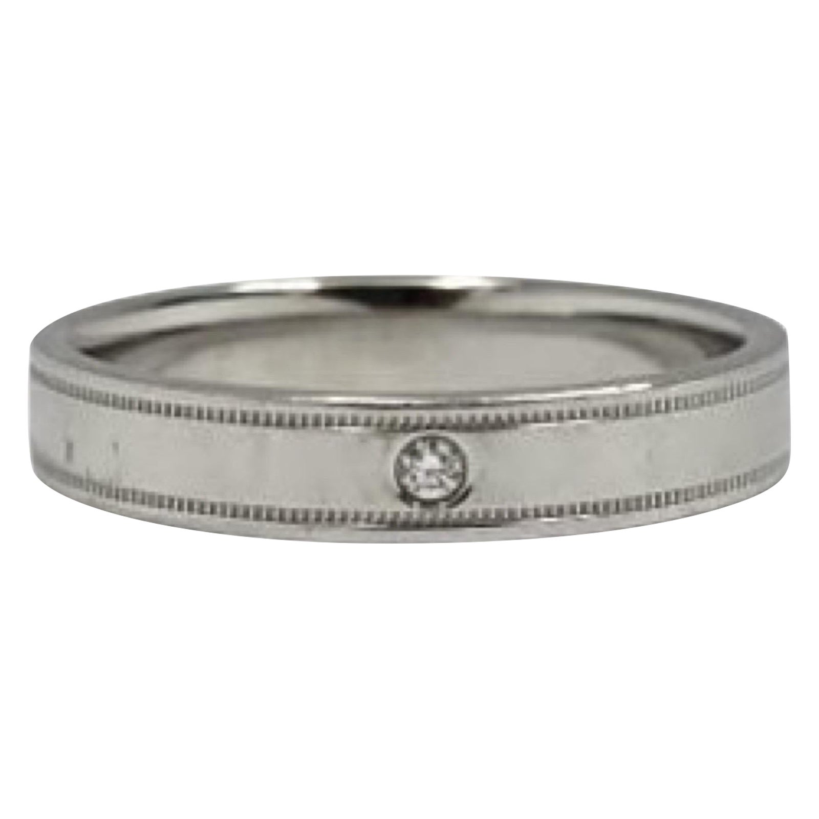 Tiffany & Co. Bague pour homme en platine à grains multiples avec diamant affleurant
