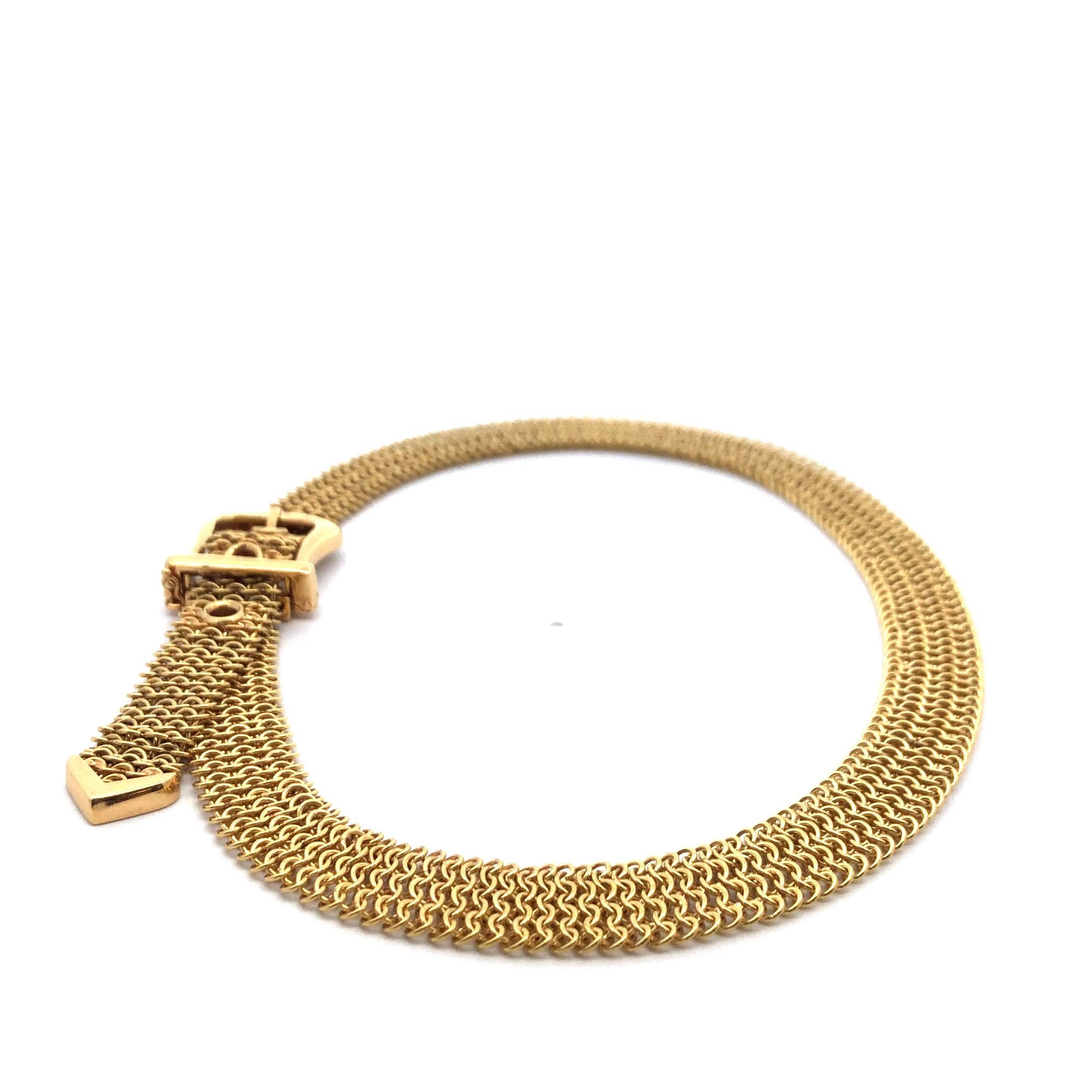 Tiffany & Co. Mesh Choker 18K Yellow Gold. The Choker weigh 52Grams and measures 16'' long