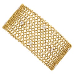 Tiffany & Co. Mesh Diamond Gold Bracelet