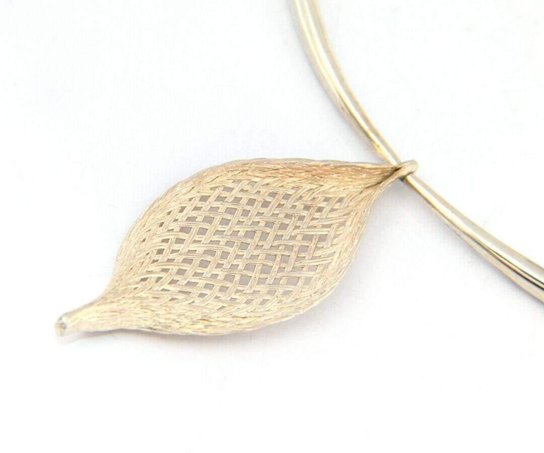 Tiffany & Co. Mesh Leaf Flex Collar Necklace in Sterling Silver In Excellent Condition For Sale In Vienna, VA