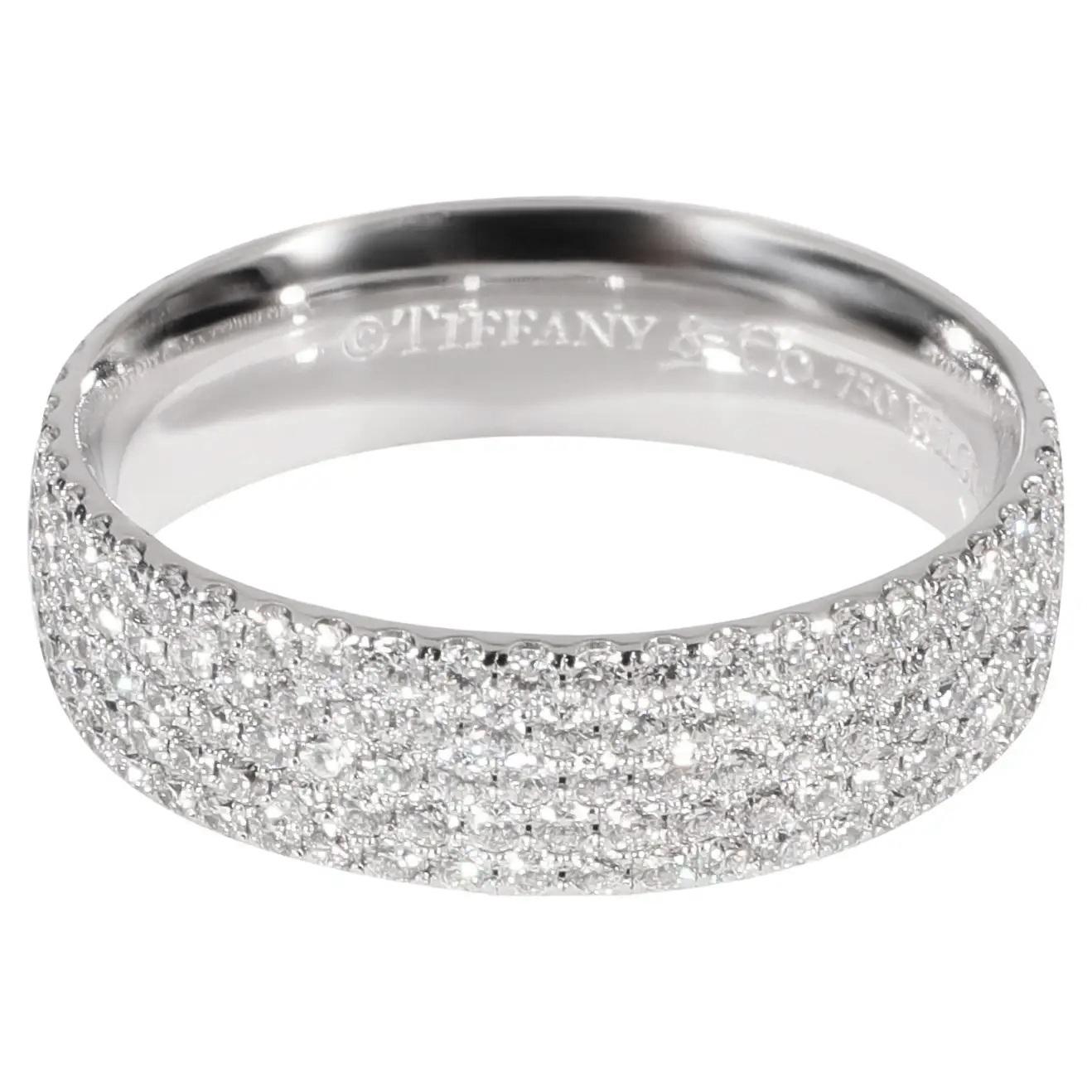 TIFFANY & Co. Metro 18K Weißgold Fünfreihiger Diamantring mit fünf Reihen 5 Damen