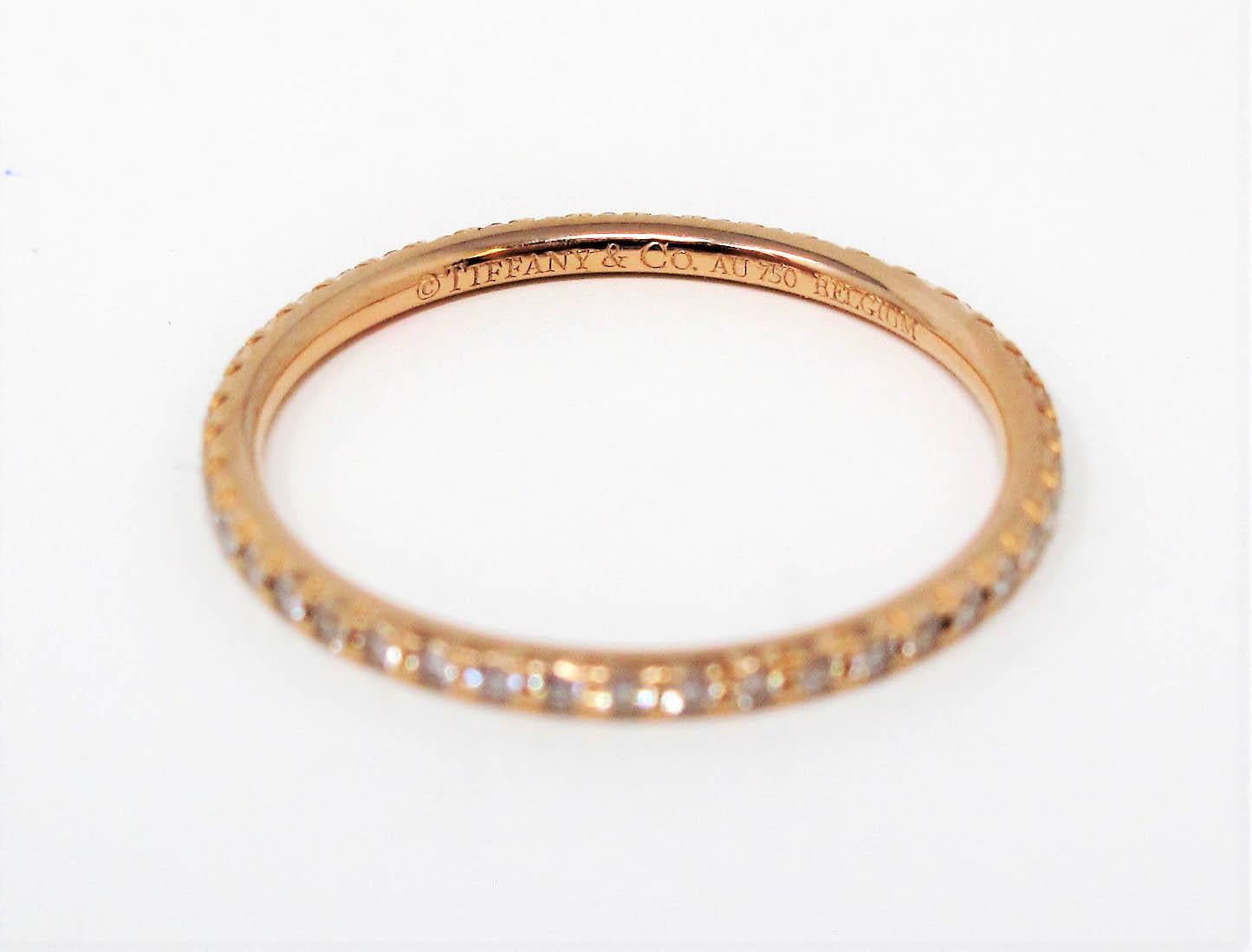 Women's Tiffany & Co. Metro .21 Carat Round Diamond Band Stacking Ring in 18 Karat Gold