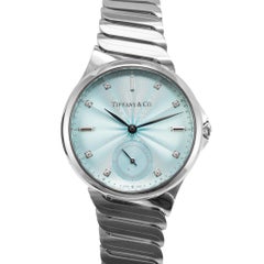 Tiffany & Co. Metro 3-Hand Ice Blue 34MM Diamond Dial Steel Automatic Watch