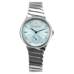 Tiffany & Co. Metro 3-Hand Ice Blue 34MM Diamond Dial Steel Automatic Watch